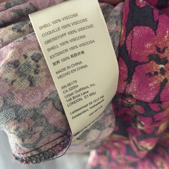 Free People Jeal Bohemian Floral Cutout Dress Pink Long Sleeve Dress Medium - Picture 10 of 12